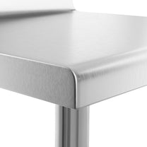 Worktop table steel stainless wall with a rand and 80x60cm shelf - Carlat