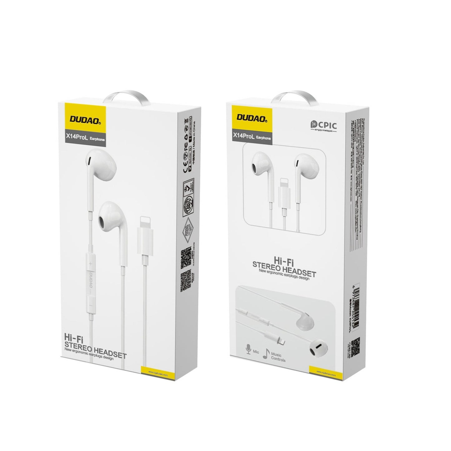 X14PROL-W1 iPhone Lightning wired in-ear headphones - white - Carlat
