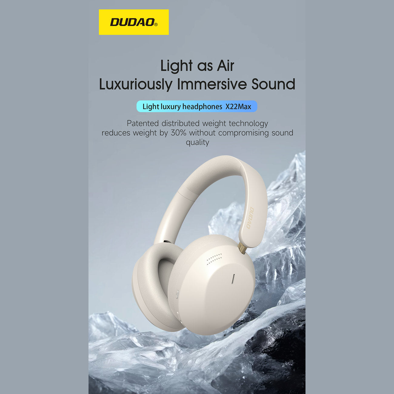 X22 Max Bluetooth ANC wireless over-ear headphones - beige - Carlat