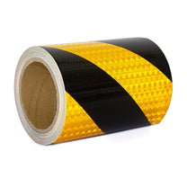 XFXIA Yellow & Black Reflective Tape, 15cm x 10m, Waterproof Reflective Tape, Self Adhesive Warning Tape for Vehicles, Cars, Trailers, Outdoor - Carlat