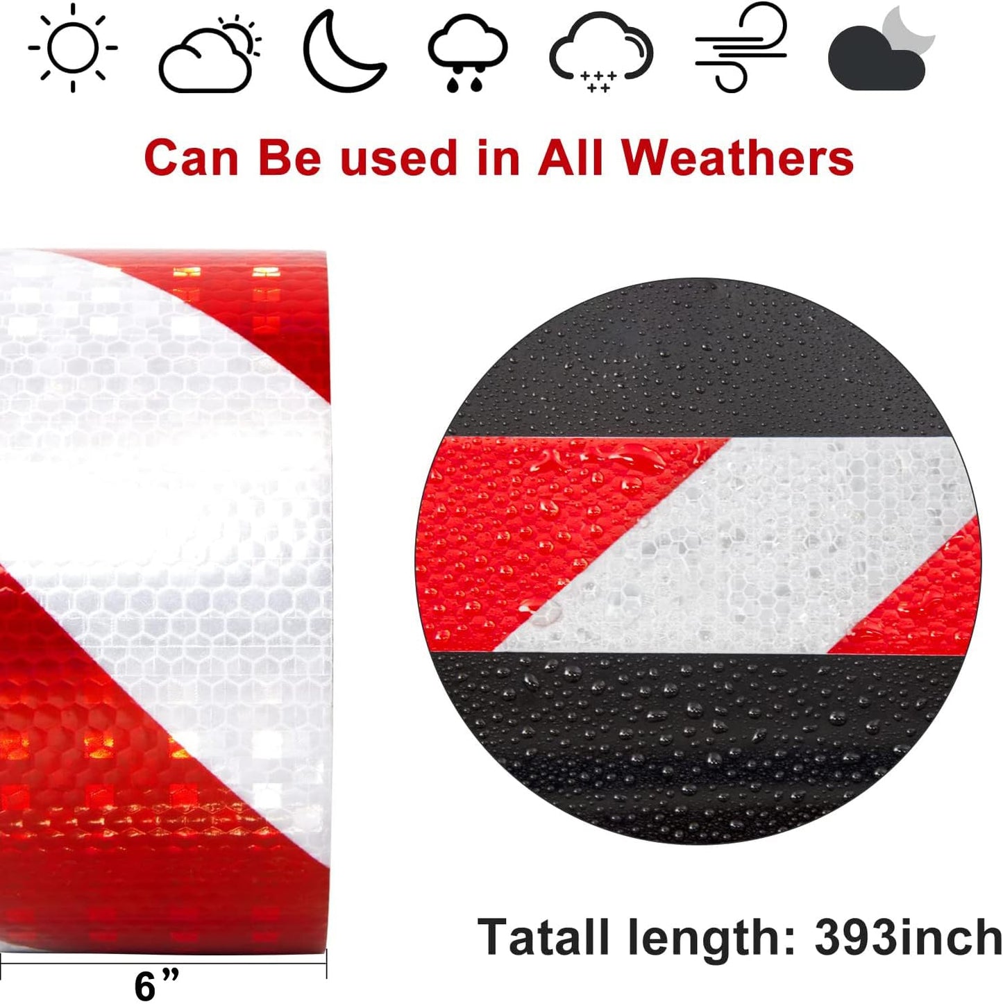 XFXIA Yellow & Black Reflective Tape, 15cm x 10m, Waterproof Reflective Tape, Self Adhesive Warning Tape for Vehicles, Cars, Trailers, Outdoor - Carlat