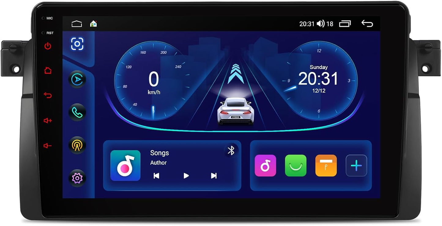 XTRONS Android Car Radio for BMW E46, 9 Inch IPS Screen Octa-Core 4+64GB Car Radio with Sat Nav, Integrated 4G Car Play Android Car DSP Bluetooth WiFi - Carlat