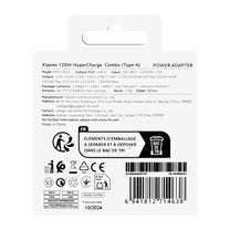 Xiaomi USB-A 120W 6A mains charger with USB-C cable - white - Carlat