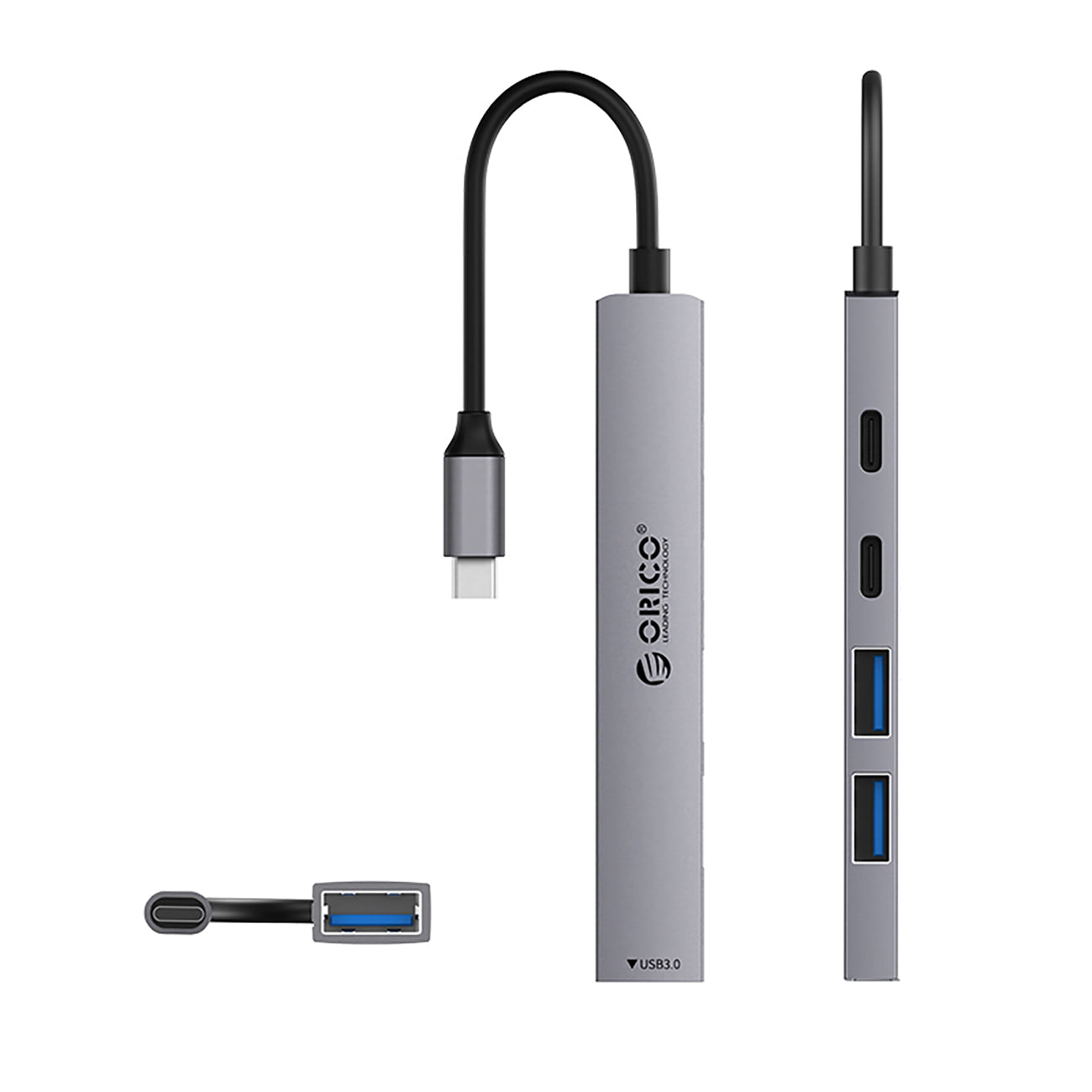 YSB4-U2 hub USB-C to USB-A USB-C docking station - gray - Carlat