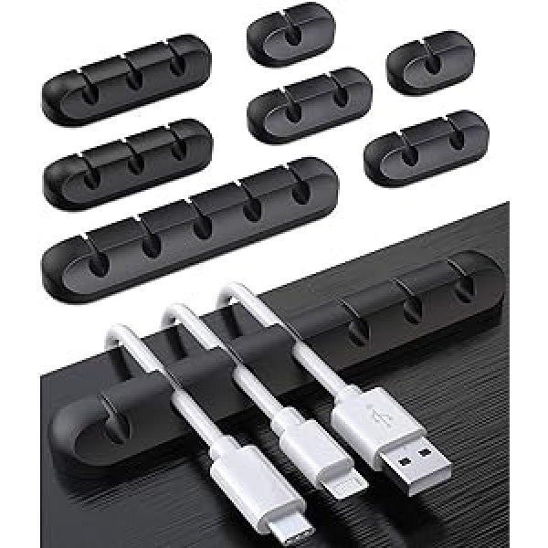 Yomiin Self-Adhesive Cable Clips, Set of 8 Organizers - Carlat