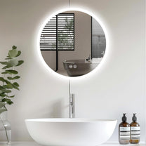 Youyijia LED bathroom Mirror with Lighting, 70 x 50 cm, Wall Mirror, Bathroom Mirror, Cool White, 6000 K, Energy-Saving Light Mirror - Carlat