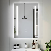 Youyijia LED bathroom Mirror with Lighting, 70 x 50 cm, Wall Mirror, Bathroom Mirror, Cool White, 6000 K, Energy-Saving Light Mirror - Carlat