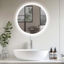 Youyijia LED bathroom Mirror with Lighting, 70 x 50 cm, Wall Mirror, Bathroom Mirror, Cool White, 6000 K, Energy-Saving Light Mirror - Carlat