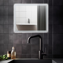 Youyijia LED bathroom Mirror with Lighting, 70 x 50 cm, Wall Mirror, Bathroom Mirror, Cool White, 6000 K, Energy-Saving Light Mirror - Carlat