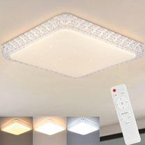 ZMH Ceiling Light LED Ceiling Light Bedroom Lamp Dimmable with Remote Control 30 cm Ceiling Lighting Crystal 32 W Kitchen Lamp Modern Hallway Lamp Square for Living Room Kitchen Hallway - Carlat