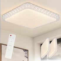 ZMH Ceiling Light LED Ceiling Light Bedroom Lamp Dimmable with Remote Control 30 cm Ceiling Lighting Crystal 32 W Kitchen Lamp Modern Hallway Lamp Square for Living Room Kitchen Hallway - Carlat