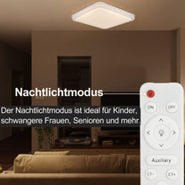 ZMH Ceiling Light LED Ceiling Light Bedroom Lamp Dimmable with Remote Control 30 cm Ceiling Lighting Crystal 32 W Kitchen Lamp Modern Hallway Lamp Square for Living Room Kitchen Hallway - Carlat