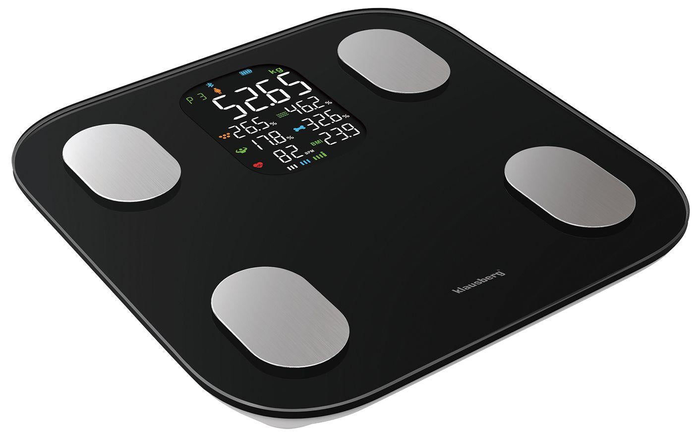 Klausberg Electronic bathroom scale with body composition analyzer, black, Klausberg, KB-7854
