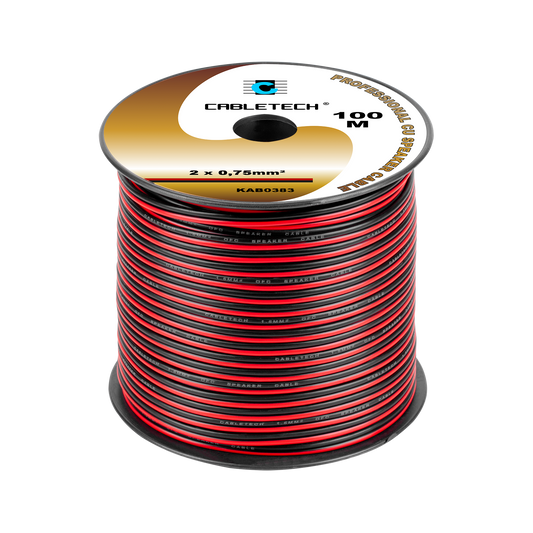 Cabletech Speaker Cables – 0.75 mm black-and-red speaker cable
