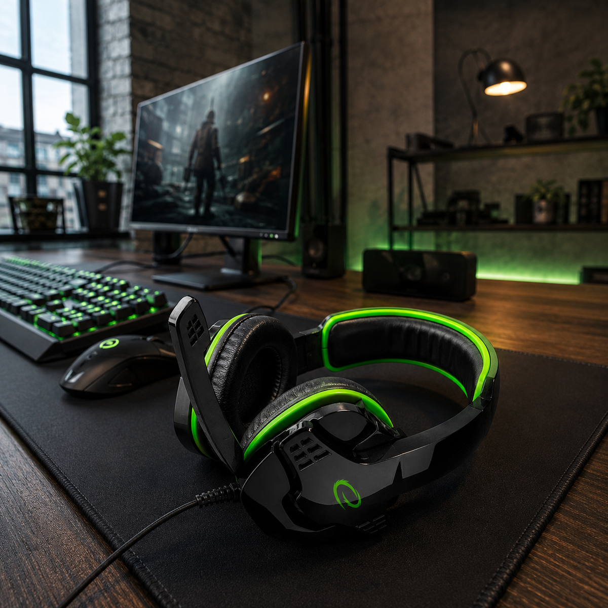 Esperanza Over-ear – EGH310G Esperanza Gaming Headset with Microphone, Raven Green – image 5