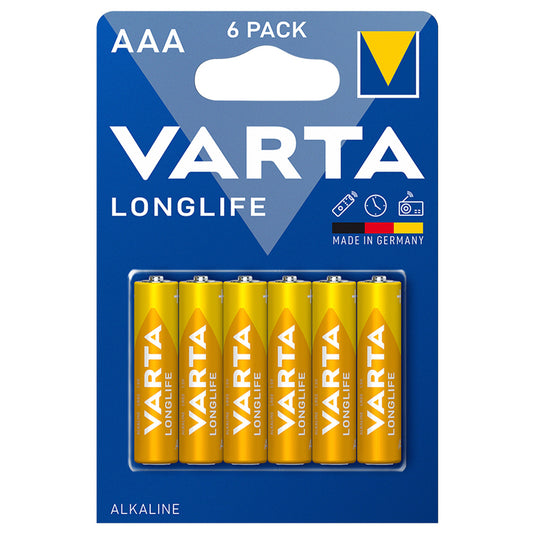 Varta Alkaline, coin-cell – 6 R-03 LR03 AAA Long-Life Varta Alkaline Batteries
