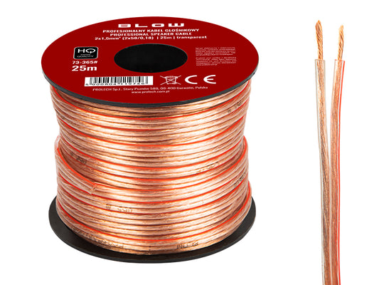 Blow Speaker Cables – 73-365# Speaker wire, 2x1.50 mm, transparent, 25 m