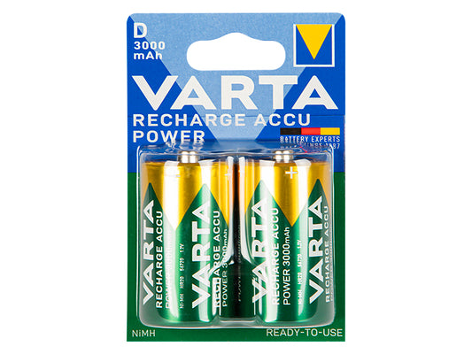 Blow Rechargeable batteries – 82-594# R20 Ni-MH Battery, 3000 mAh, Varta, 2-pack