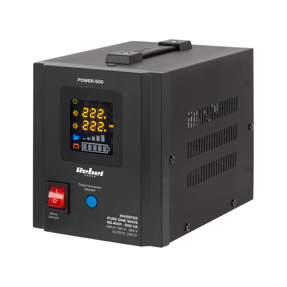 Rebel Rebel POWER-500 Emergency Power Supply - a pure sine wave inverter with a charging function 12V 230V 500VA/300W