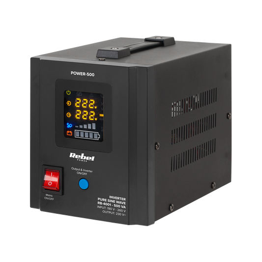 Rebel Rebel POWER-500 Emergency Power Supply - a pure sine wave inverter with a charging function 12V 230V 500VA/300W