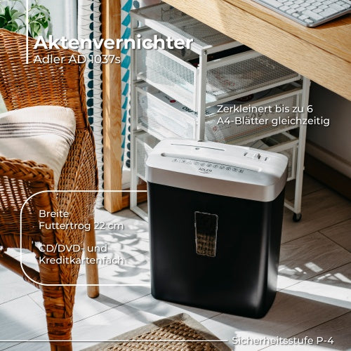 ADLER Paper Shredders, Laminators, and Supplies – AD 1037 Silver Paper Shredder – image 17