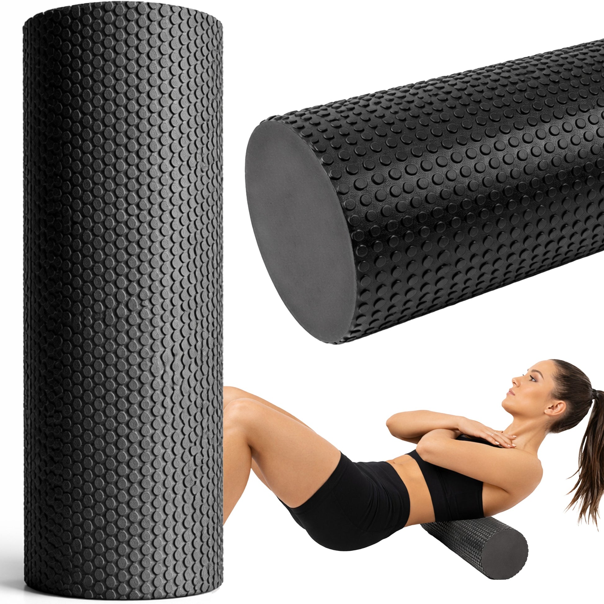 RTO Massage Roller for Exercise and CrossFit, with Nubs, 45x15 cm, EVA Foam Roller