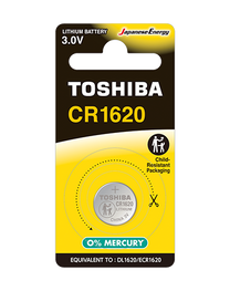 PLASTROL Alkaline, coin-cell, and – CR 1620 battery, blister pack, 1 piece