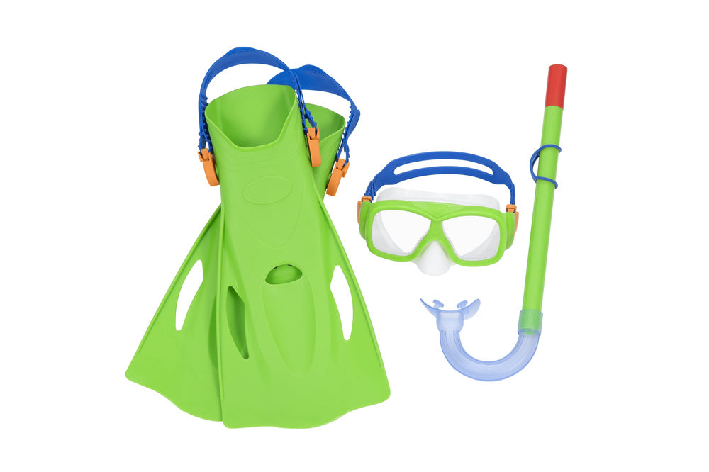 BESTWAY Swim caps – Bestway 25019 Green Diving Set: Mask, Snorkel, Fins – image 4