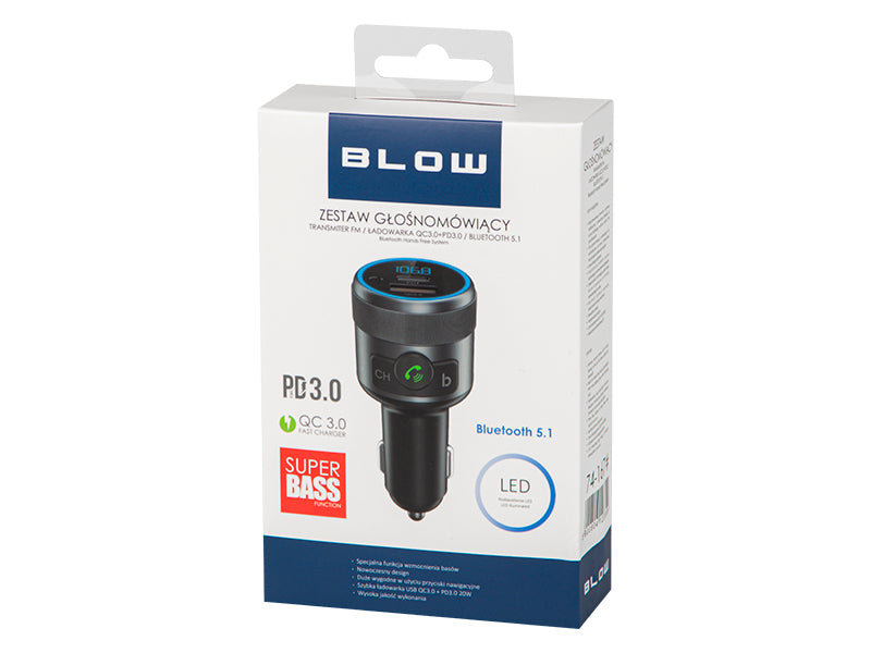 Blow 74-167# FM Transmitter with Bluetooth 5.1, QC 3.0, and PD 24W – image 4