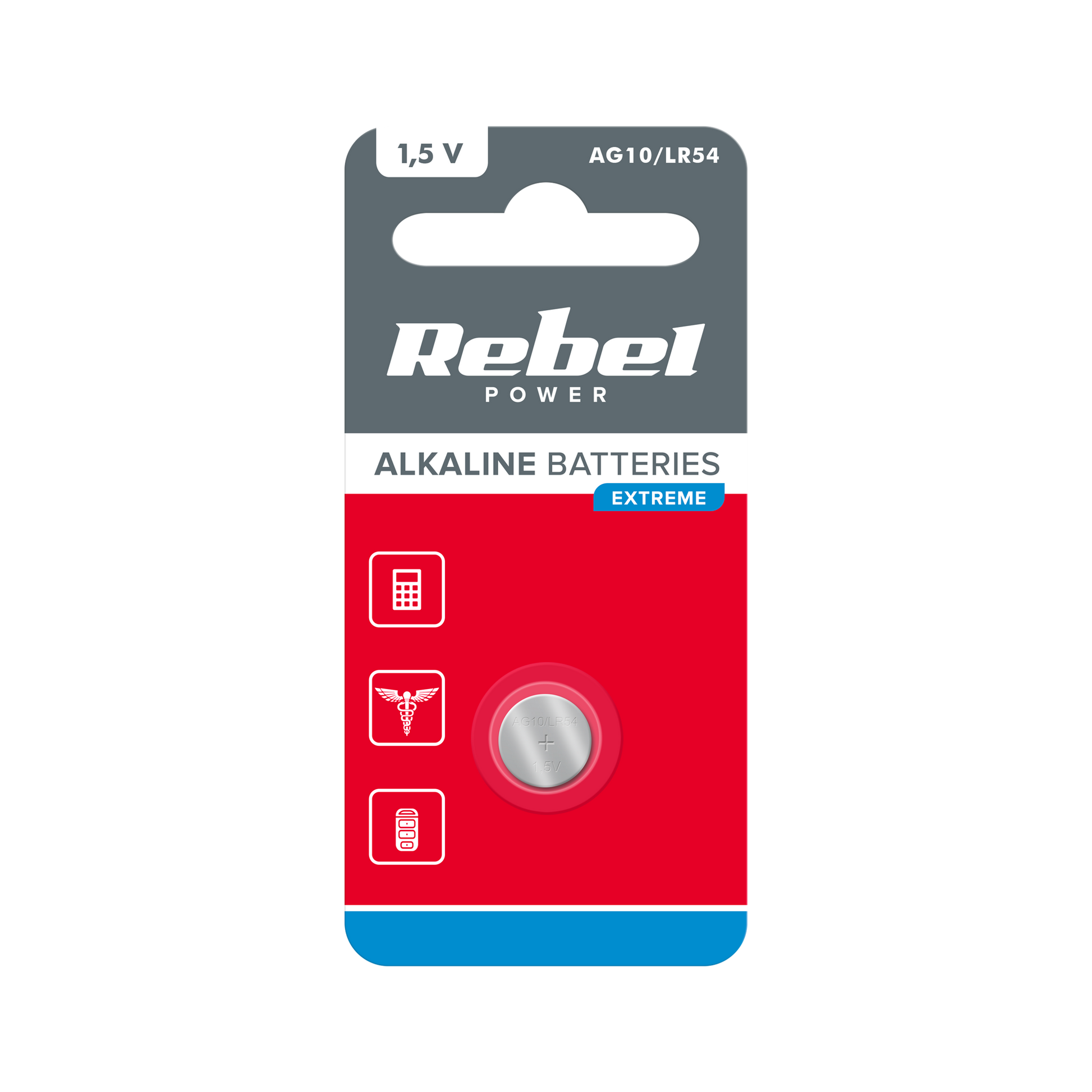 Rebel Alkaline, coin-cell – REBEL EXTREME AG10 Battery, 1 per blister pack.