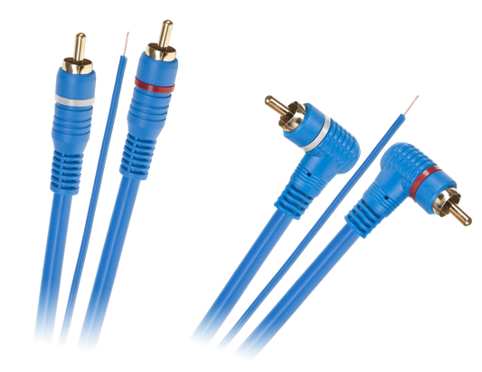 LP 2 x RCA to 2 x RCA Cable with a 5-meter Angled-to-Straight Connector