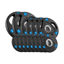 Rebel Rubber-coated cast iron Olympic weights, 30 kg set (8 x 1.25 kg + 4 x 2.5 kg + 2 x 5 kg), 51 mm hole, REBEL ACTIVE