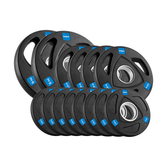 Rebel Rubber-coated cast iron Olympic weights, 30 kg set (8 x 1.25 kg + 4 x 2.5 kg + 2 x 5 kg), 51 mm hole, REBEL ACTIVE