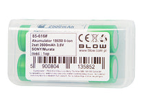 Blow "85-616# 18650 Li-ion battery, 2-pack, 2600 mAh, 3.6 V, Sony/Murata" – image 2