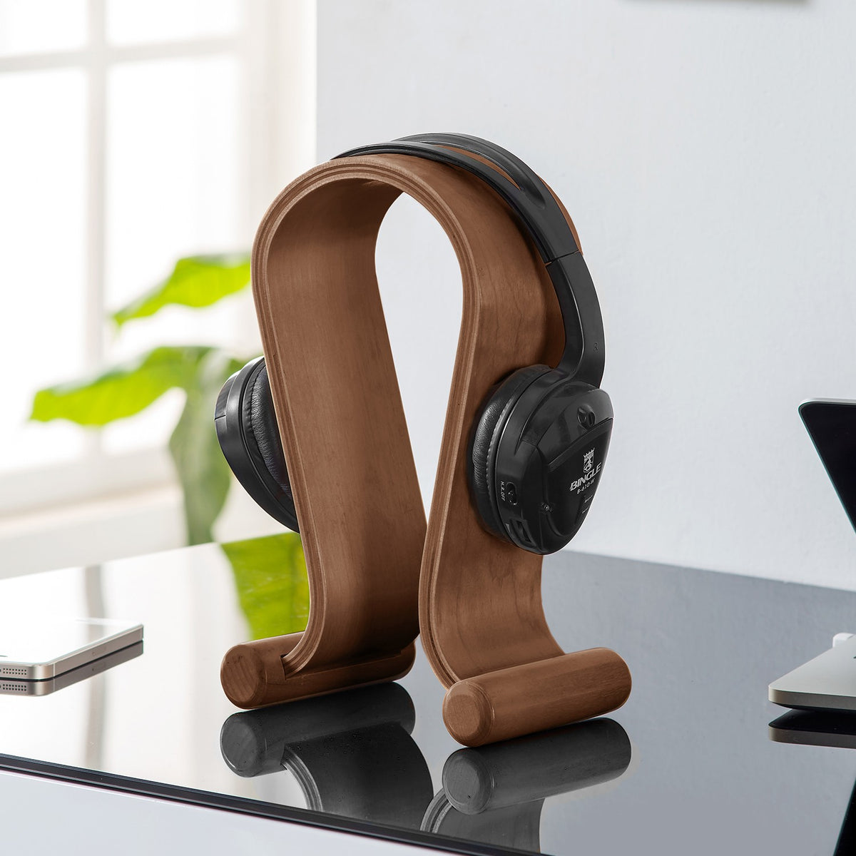 Maclean Headphone Stands and Holders – Maclean Headphone Stand, Wood, Walnut, MC-815W – image 3