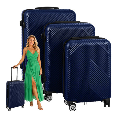 TRIZAND The remaining – 3-in-1 Luggage Set - Navy Blue Trizand 26664