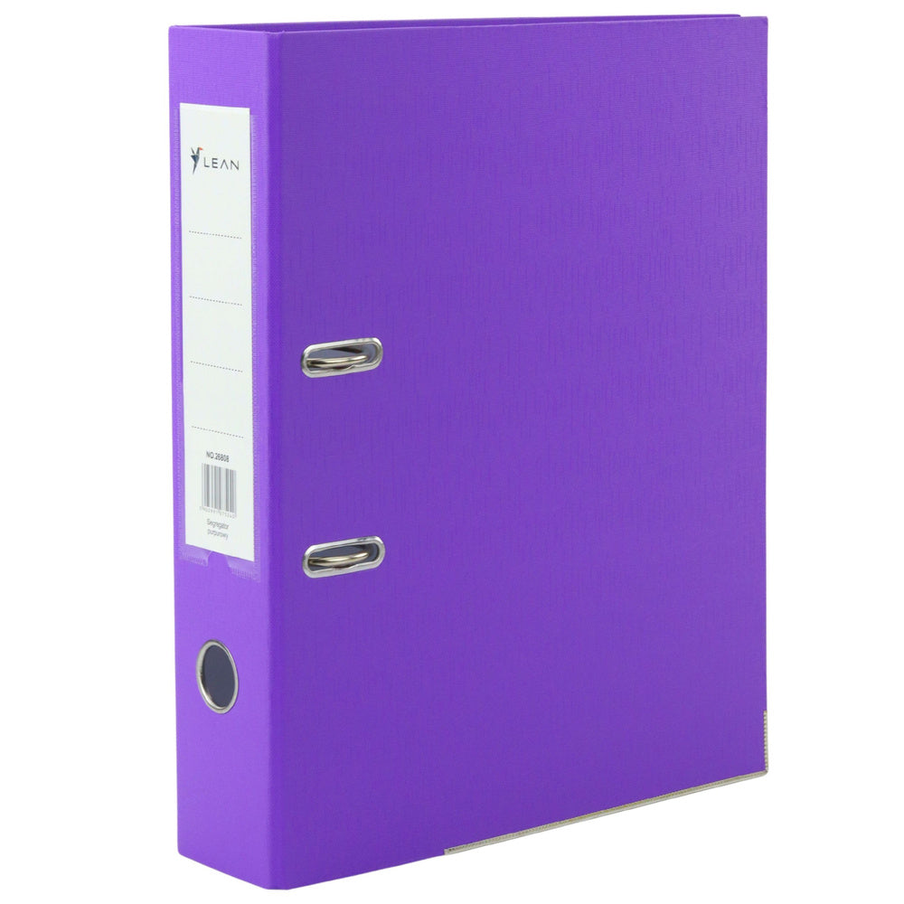 LEAN Binders, folders, covers – A4/80mm Document Binder with Lever-Action Mechanism, Purple – image 2