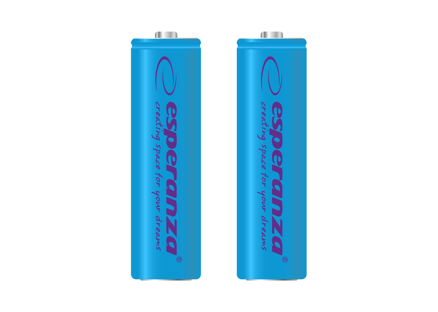 Esperanza EZA103B Esperanza Ni-MH AA Rechargeable Batteries, 2000 mAh, 2-Pack, Blue