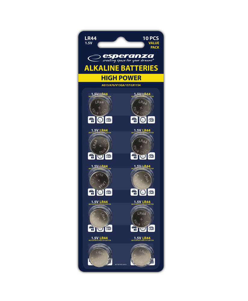 Esperanza Alkaline – EZB109 Esperanza Alkaline Batteries LR44, AG13, 10-Pack, Blister Pack – image 5