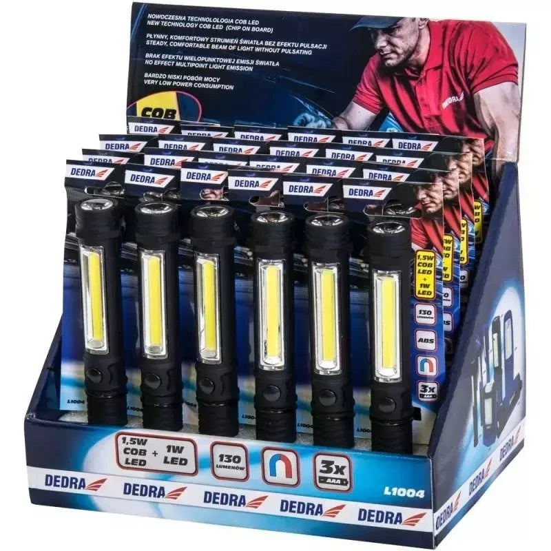 Dedra 1.5W COB LED + 1W LED Flashlight, Pen-Style, with Batteries Included – image 2