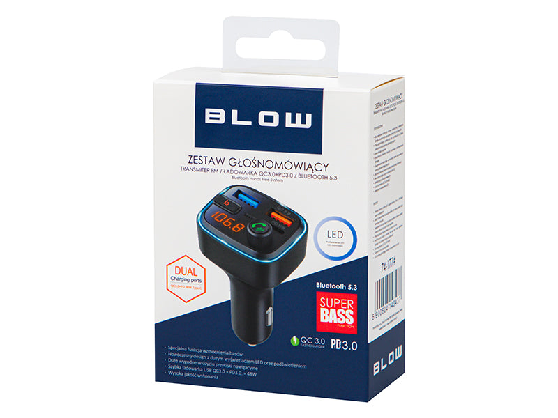Blow 74-177# FM Transmitter with Bluetooth 5.3, QC 3.0, and PD 30W – image 4