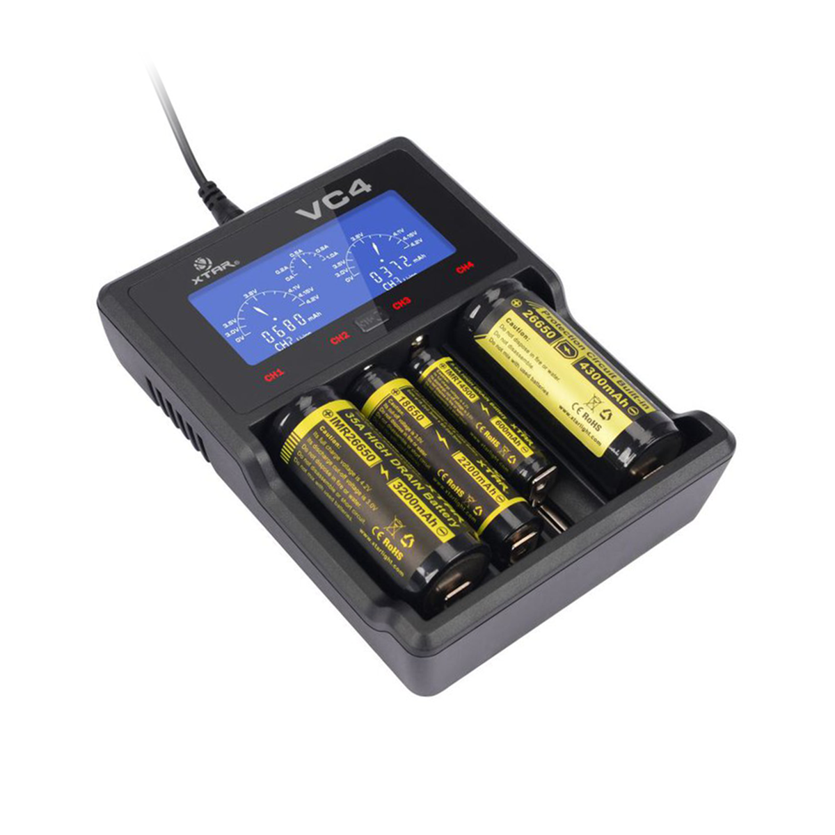 LP Chargers – Xtar VC4 Charger for Cylindrical Li-ion and NiMH Batteries – image 2