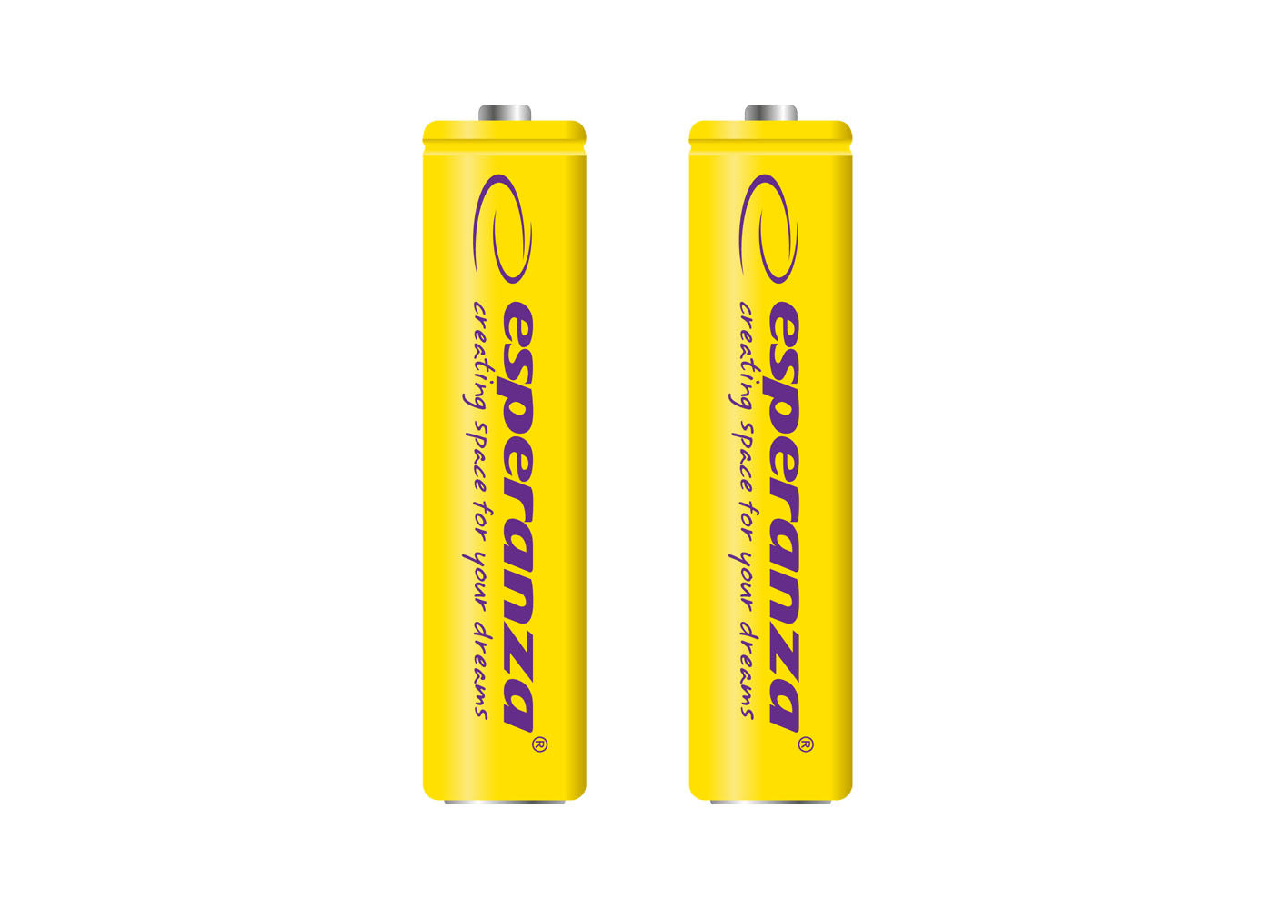 Esperanza EZA101Y Esperanza Ni-MH AAA Rechargeable Batteries, 1000 mAh, 2-Pack, Yellow