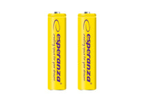 Esperanza EZA101Y Esperanza Ni-MH AAA Rechargeable Batteries, 1000 mAh, 2-Pack, Yellow