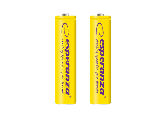 Esperanza EZA101Y Esperanza Ni-MH AAA Rechargeable Batteries, 1000 mAh, 2-Pack, Yellow