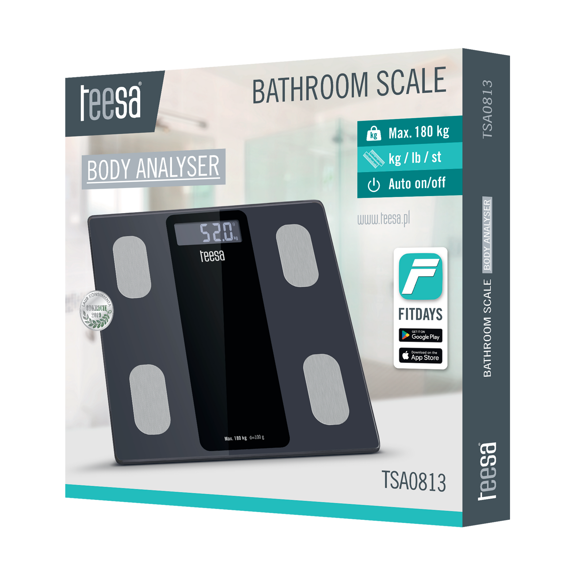 Teesa Bathroom Scales – Body Analyser Bathroom Scale with Body Composition Analysis – image 6