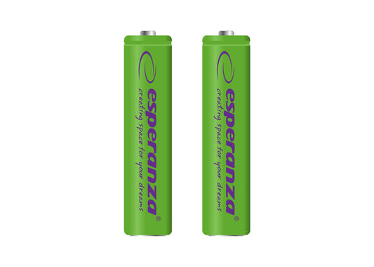 Esperanza EZA101G Esperanza Ni-MH AAA Rechargeable Batteries, 1000 mAh, 2-Pack, Green