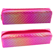 LEAN Pencil cases (empty – Girls' Metallic Shiny Herringbone Pink Pencil Case
