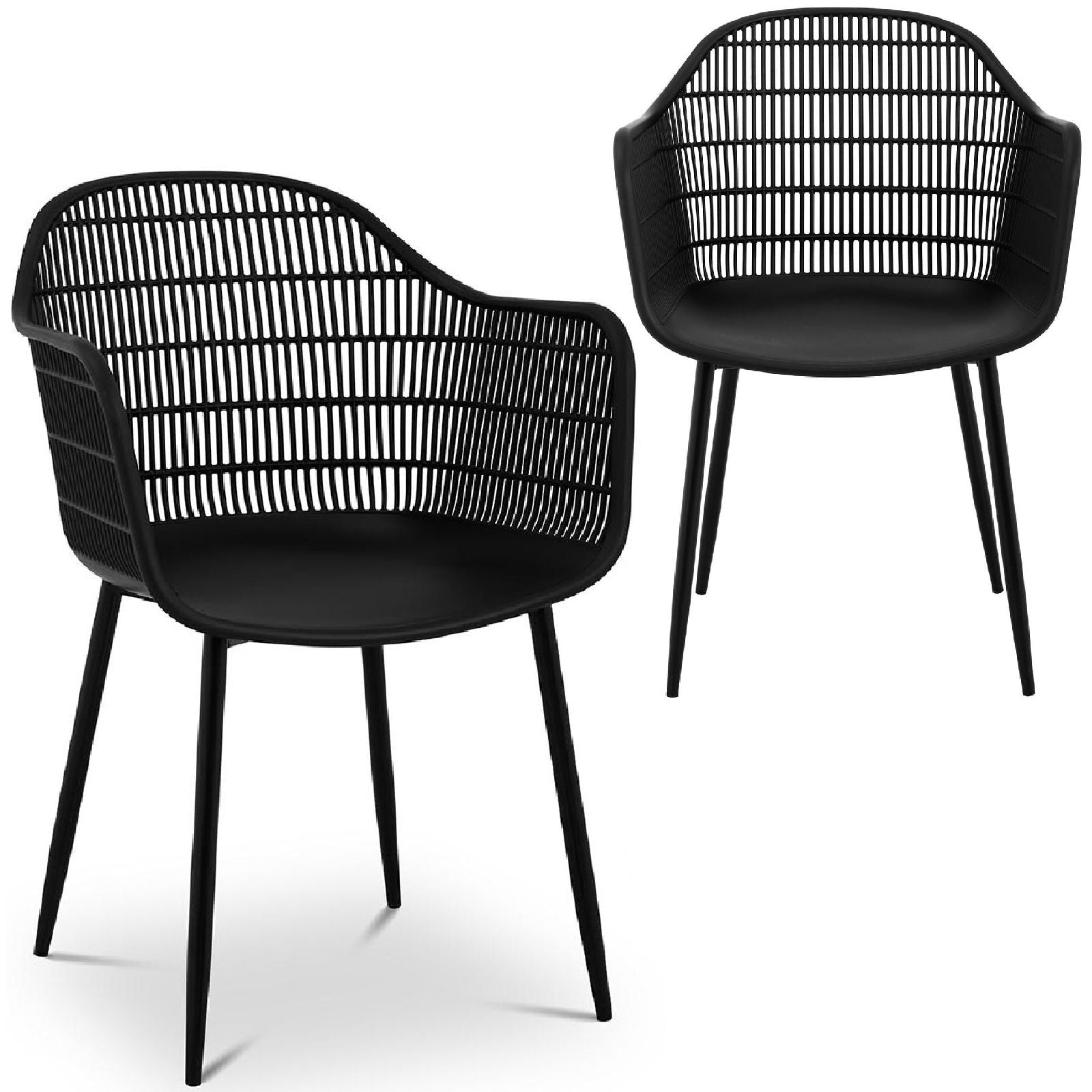 bucket chair for home restaurant up to 150 kg 2 pcs black - Carlat