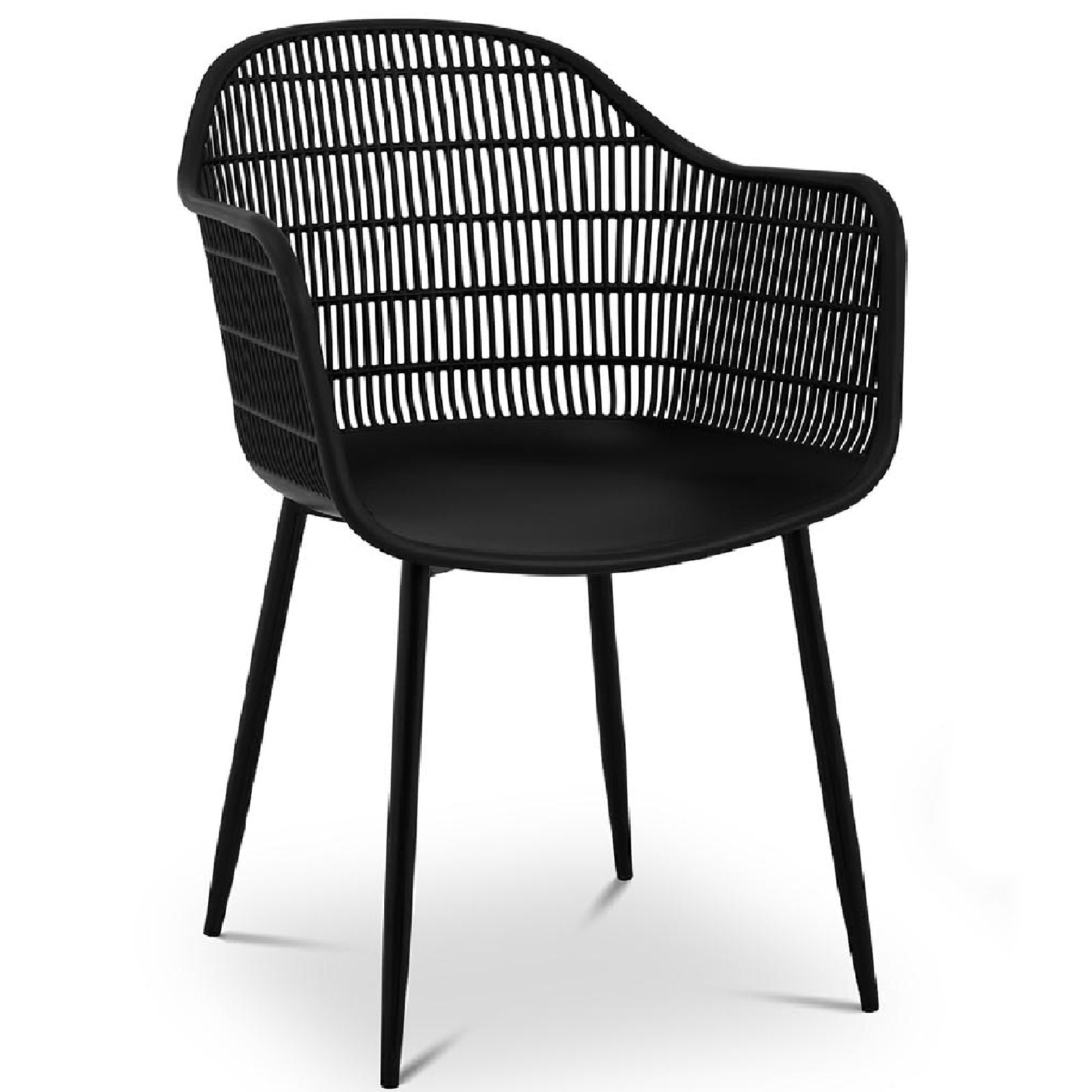 bucket chair for home restaurant up to 150 kg 2 pcs black - Carlat